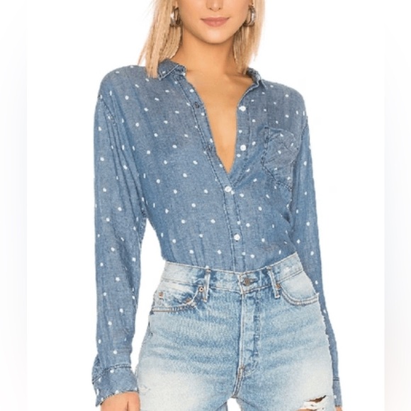Rails Tops - Rails Blue Polka Dot Women's Top